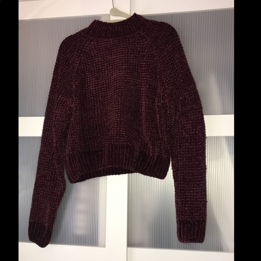 magenta velvet sweater